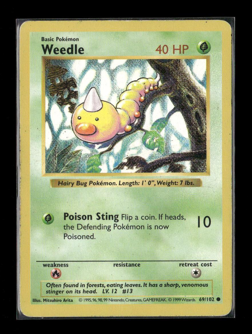 Weedle Common Base Set (Shadowless) 069/102 LP - Kang's Collectibles