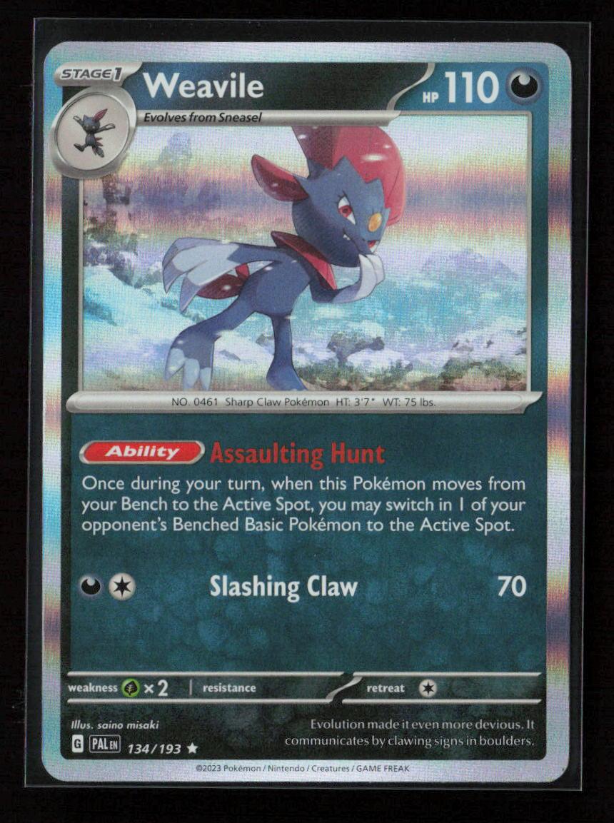 Weavile Rare SV02: Paldea Evolved 134/193 NM - Kang's Collectibles