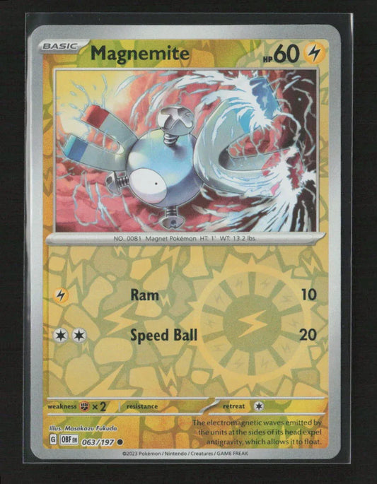 Magnemite Common SV03: Obsidian Flames 063/197 NM - Kang's Collectibles