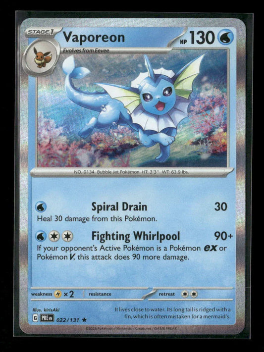 Vaporeon Rare SV: Prismatic Evolutions 022/131 NM - Kang's Collectibles