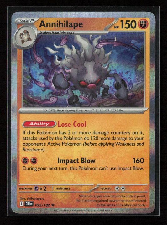 Annihilape Rare SV10: Destined Rivals 092/182 NM - Kang's Collectibles