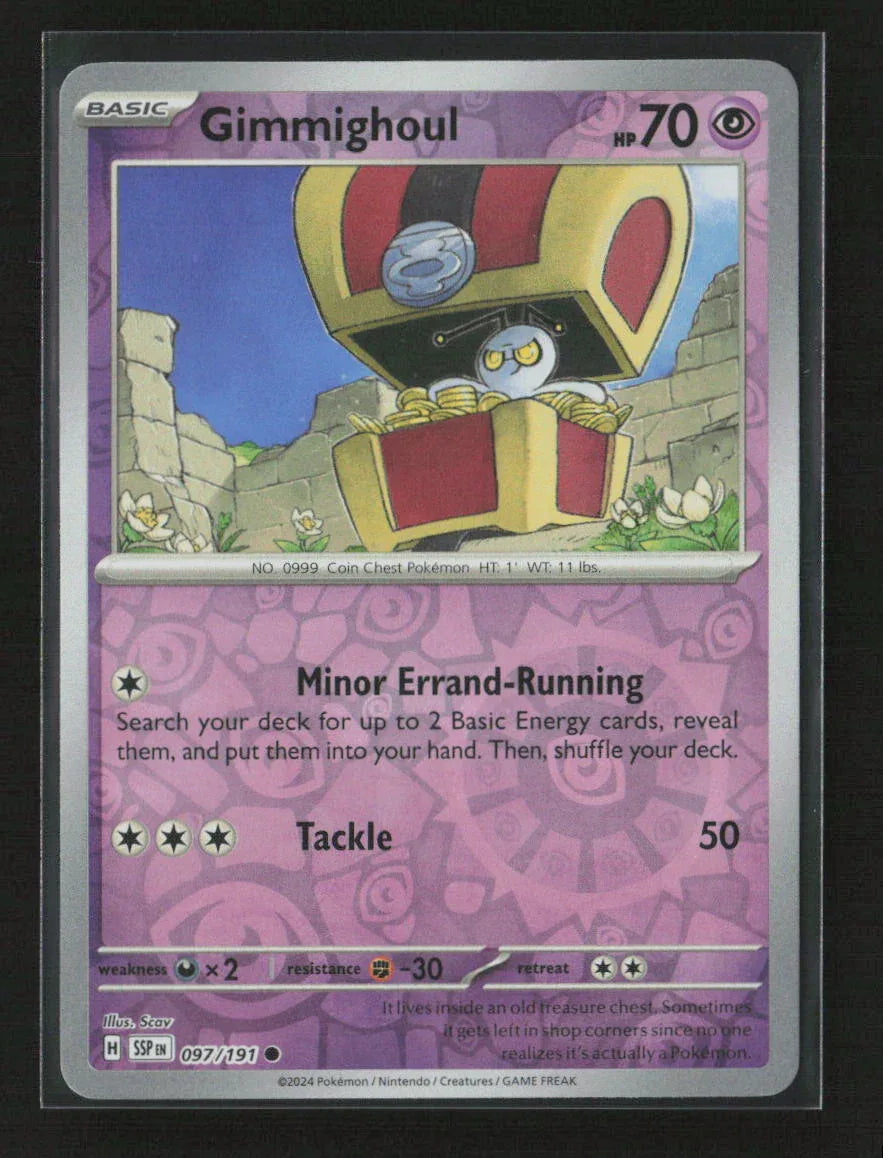 Gimmighoul Common SV08: Surging Sparks 097/191 NM - Kang's Collectibles
