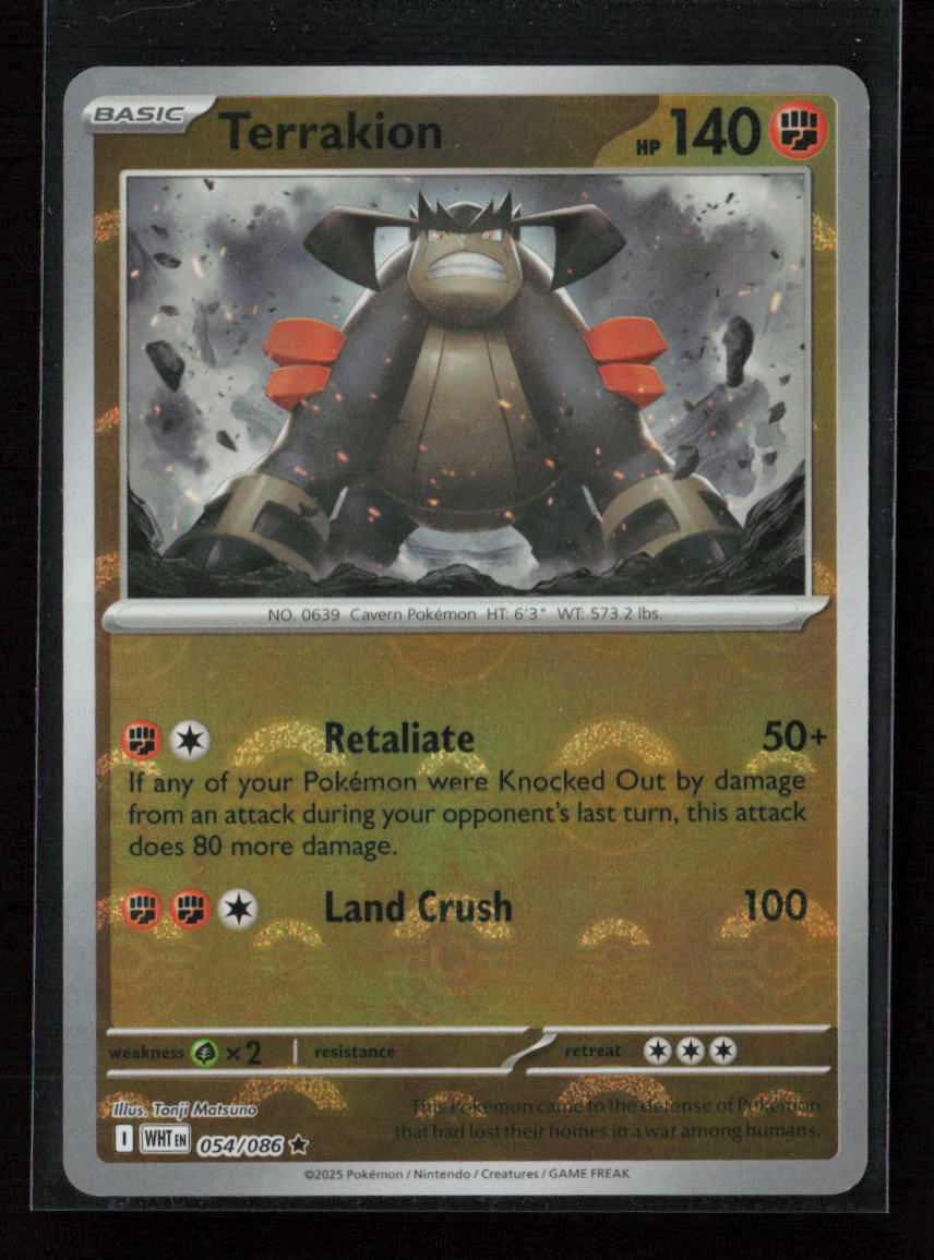 Terrakion (Poke Ball Pattern) Rare SV: White Flare 054/086 NM