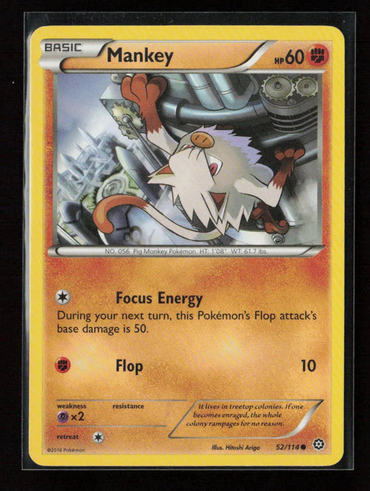 Mankey Common XY - Steam Siege 52/114 LP - Kang's Collectibles