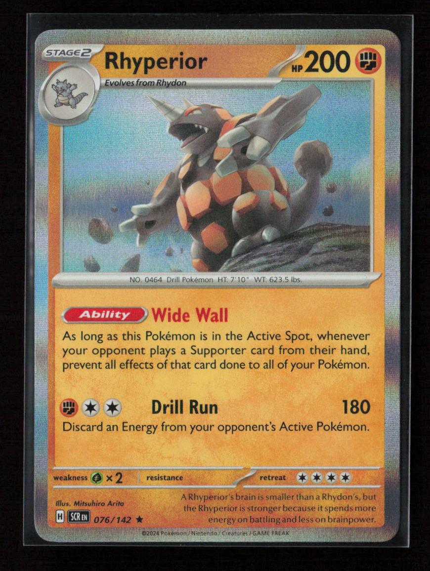 Rhyperior Rare SV07: Stellar Crown 076/142 NM - Kang's Collectibles