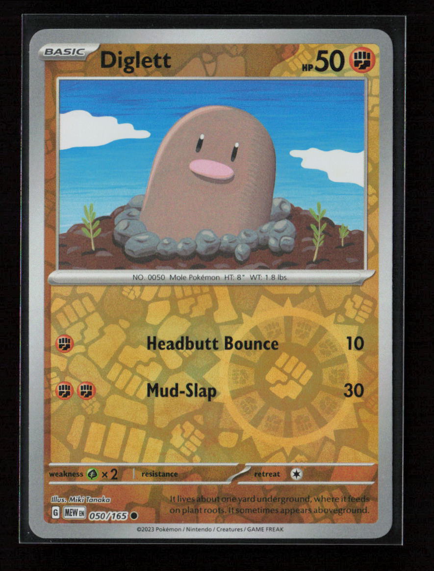 Diglett Common SV: Scarlet & Violet 151 050/165 NM