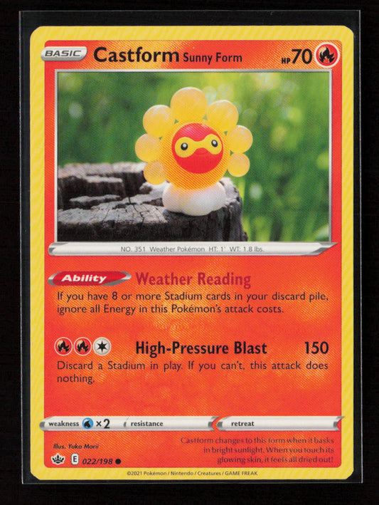 Castform Sunny Form Common SWSH06: Chilling Reign 022/198 LP