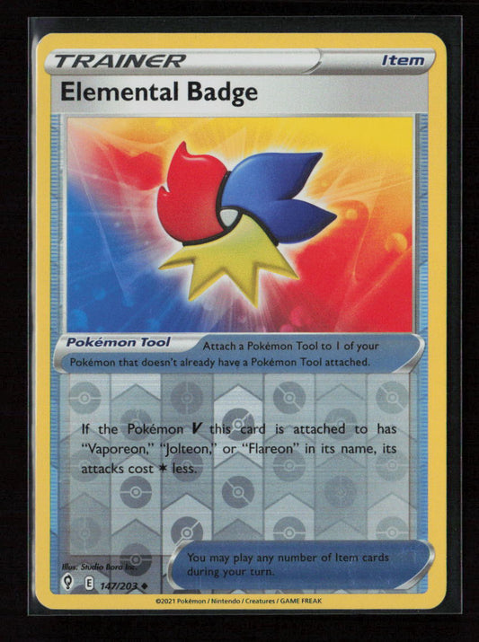 Elemental Badge Uncommon SWSH07: Evolving Skies 147/203 NM