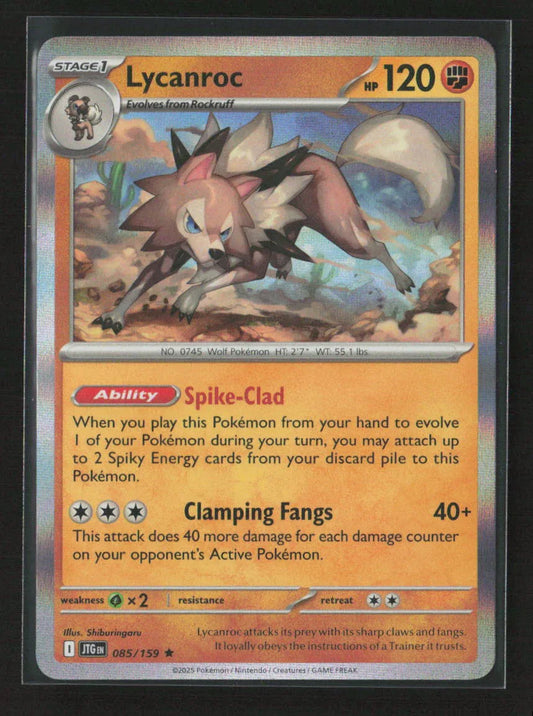 Lycanroc - Rare SV09: Journey Together 085/159 NM - Kang's Collectibles