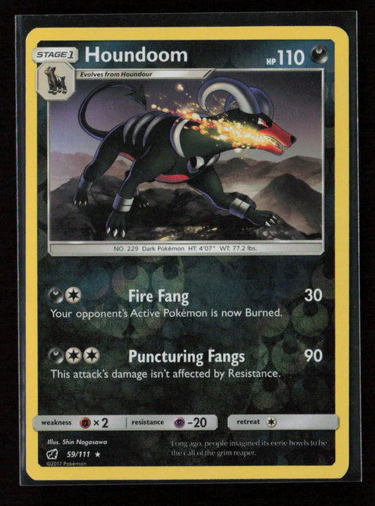 Houndoom Rare SM - Crimson Invasion 59/111 LP - Kang's Collectibles