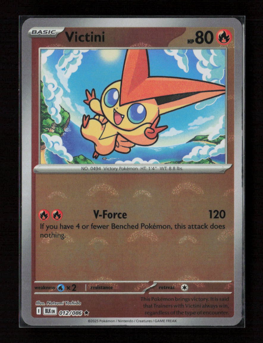 Victini (Poke Ball Pattern) Rare SV: Black Bolt 012/086 NM