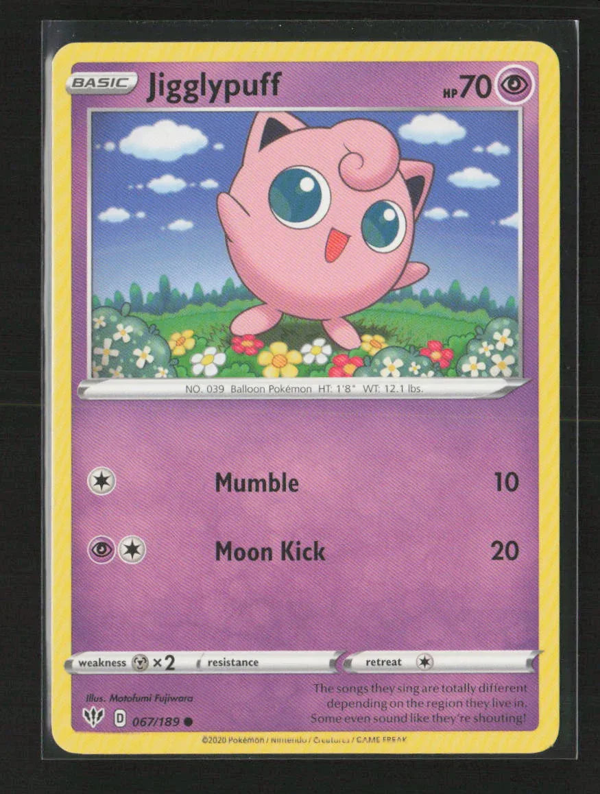 Jigglypuff Common SWSH03: Darkness Ablaze 067/189 NM - Kang's Collectibles