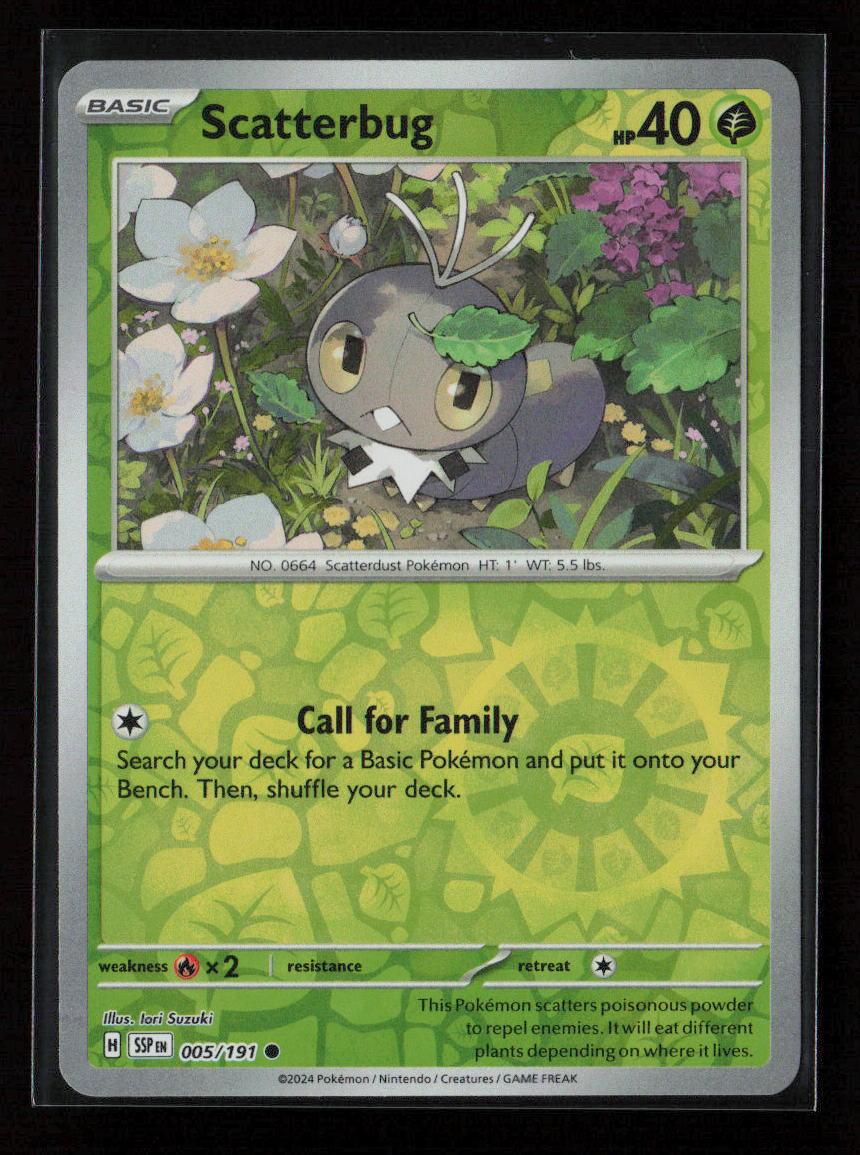 Scatterbug Common SV08: Surging Sparks 005/191 NM - Kang's Collectibles