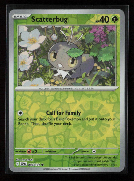 Scatterbug Common SV08: Surging Sparks 005/191 NM - Kang's Collectibles