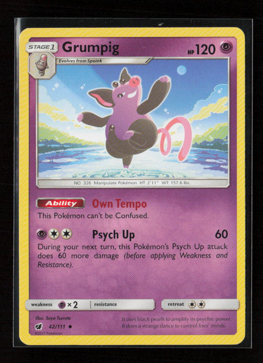 Grumpig Uncommon SM - Crimson Invasion 42/111 LP