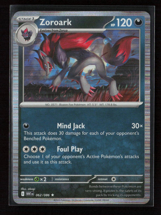 Zoroark Rare SV: White Flare 062/086 NM