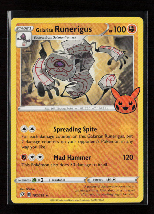 Galarian Runerigus Rare SWSH02: Rebel Clash 102/192 LP