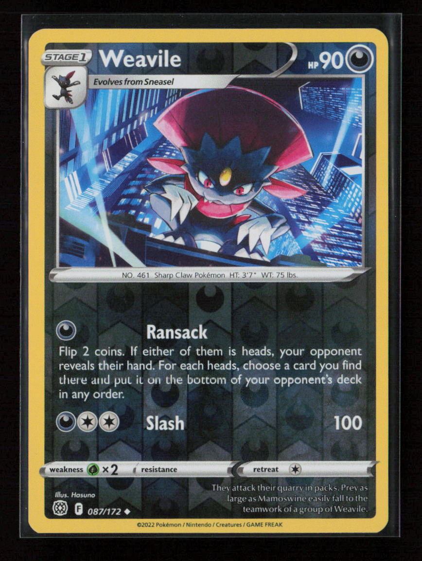 Weavile Uncommon SWSH09: Brilliant Stars 087/172 LP