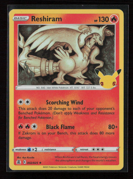Reshiram Holo Rare Celebrations 002/025 NM