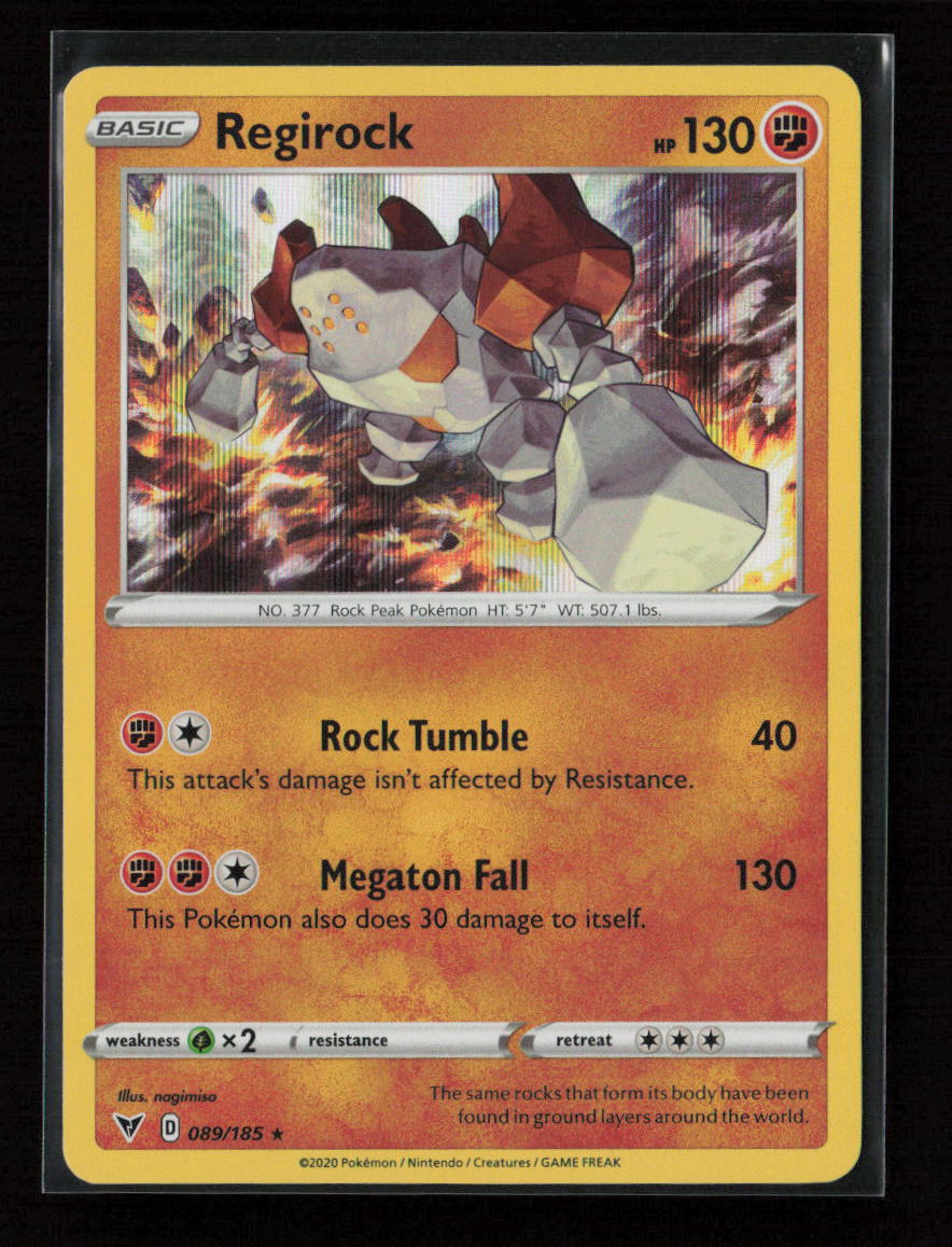 Regirock Holo Rare SWSH04: Vivid Voltage 089/185 NM