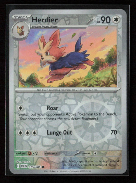 Herdier Common SV: White Flare 075/086 NM - Kang's Collectibles
