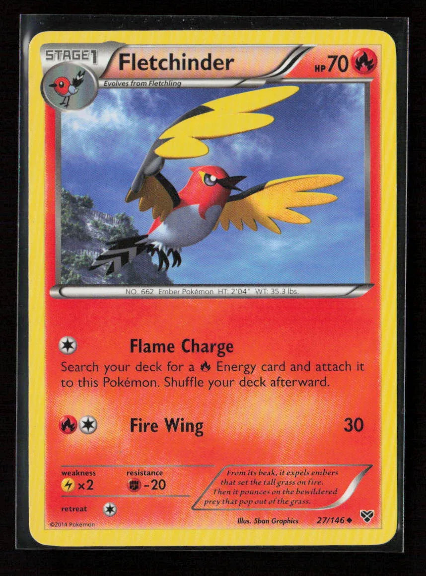 Fletchinder Uncommon XY Base Set 27/146 LP - Kang's Collectibles