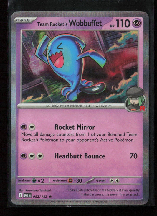 Team Rocket's Wobbuffet Rare SV10: Destined Rivals 082/182 NM - Kang's Collectibles