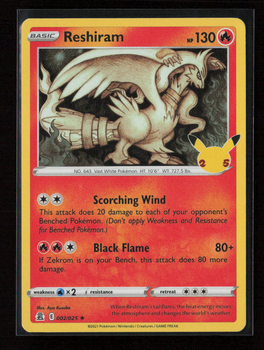 Reshiram Holo Rare Celebrations 002/025 NM