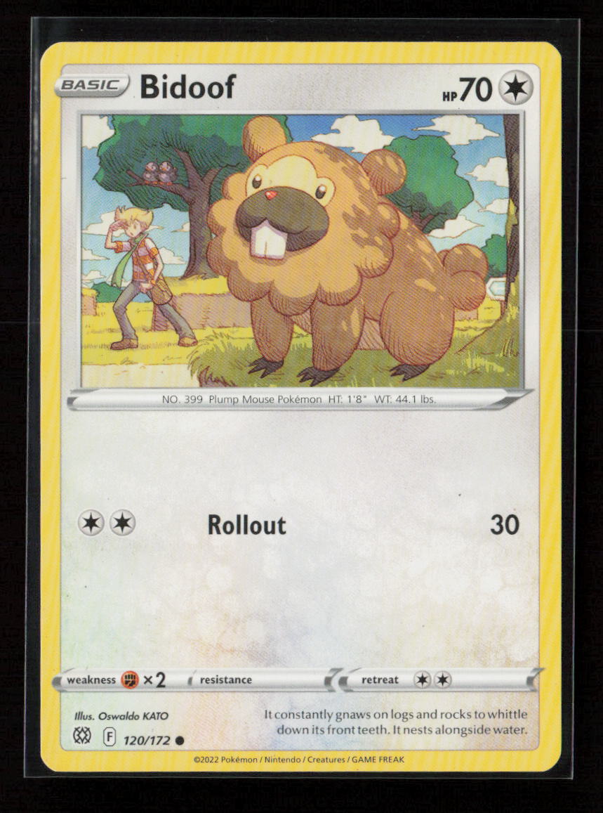 Bidoof Common SWSH09: Brilliant Stars 120/172 NM