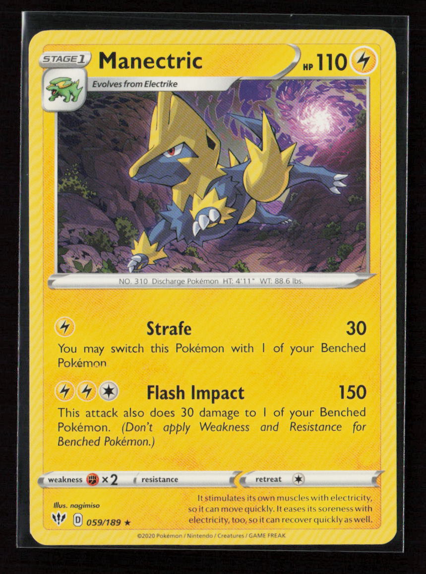 Manectric Rare SWSH03: Darkness Ablaze 059/189 LP