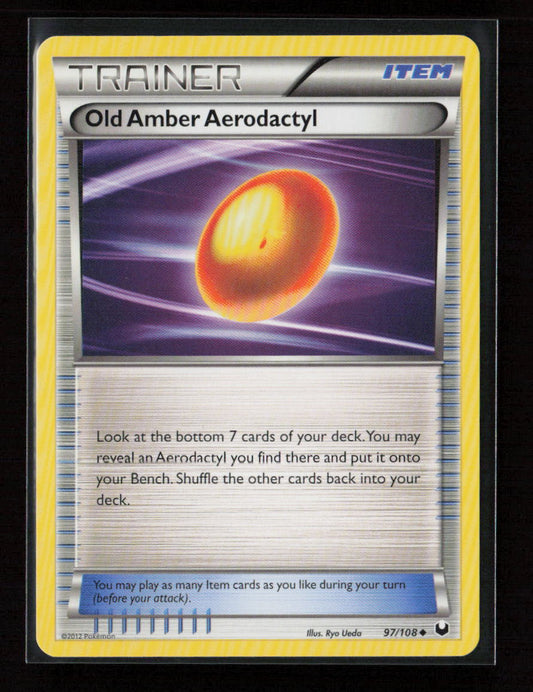 Old Amber Aerodactyl Uncommon Dark Explorers 97/108 NM