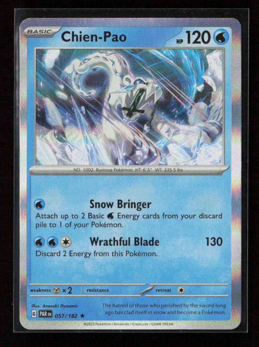 Chien-Pao Rare SV04: Paradox Rift 057/182 NM - Kang's Collectibles