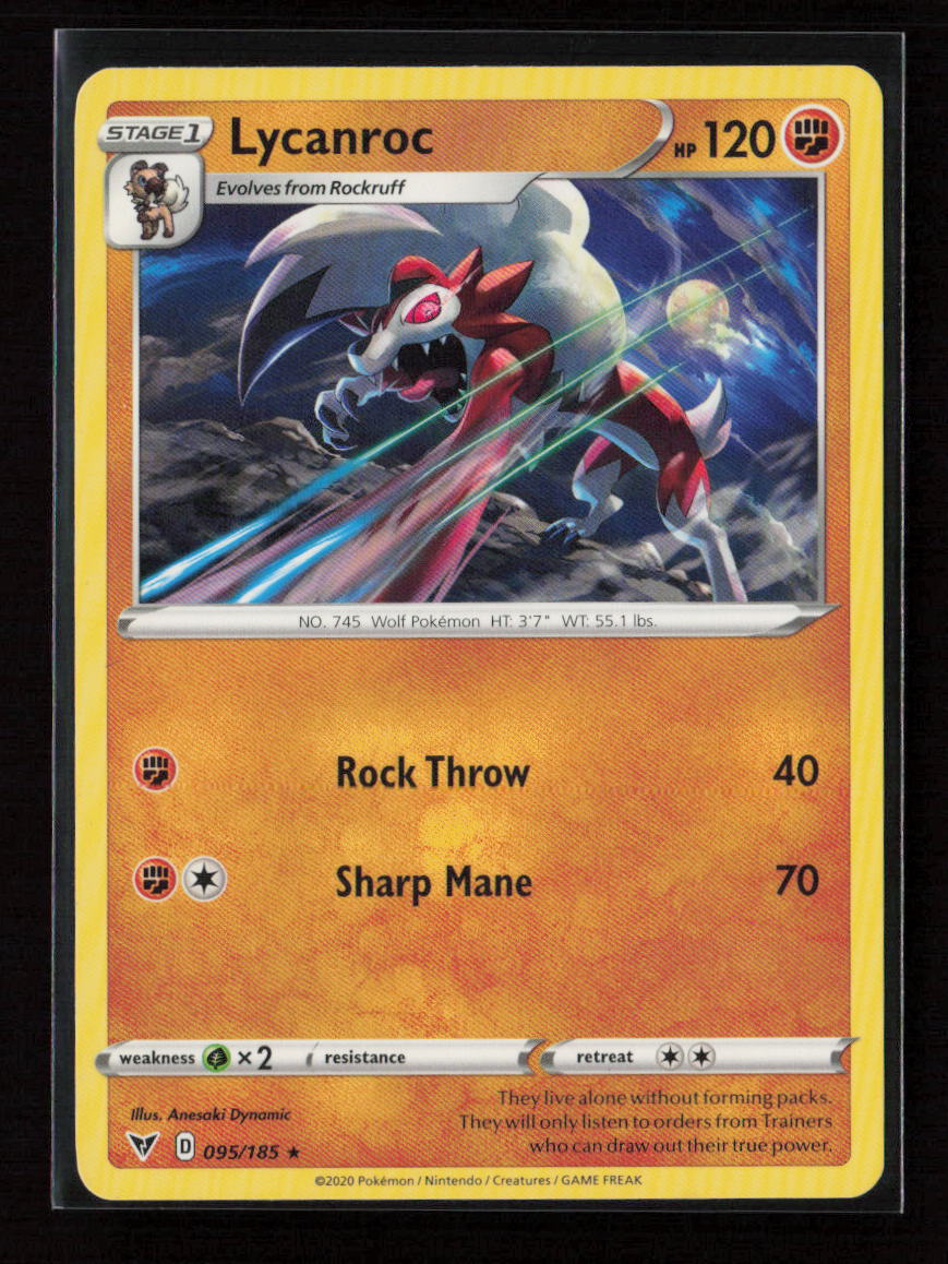 Lycanroc Rare SWSH04: Vivid Voltage 095/185 LP