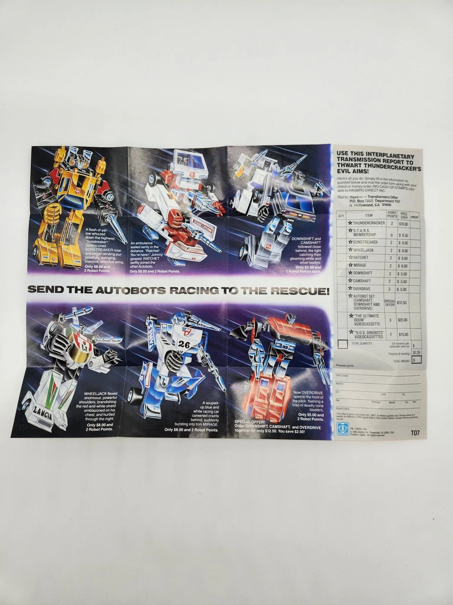 G1 Mail in Offer Catalog S.T.A.R.S. - Kang's Collectibles