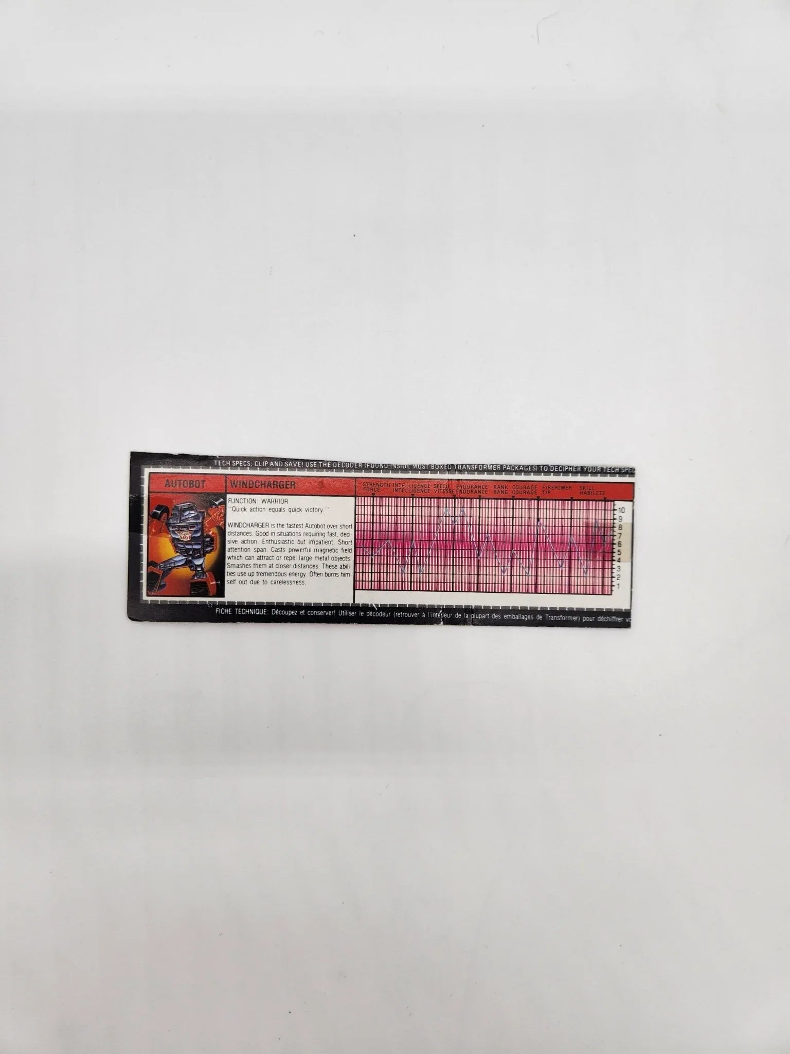 G1 Windcharger Tech Spec - Kang's Collectibles