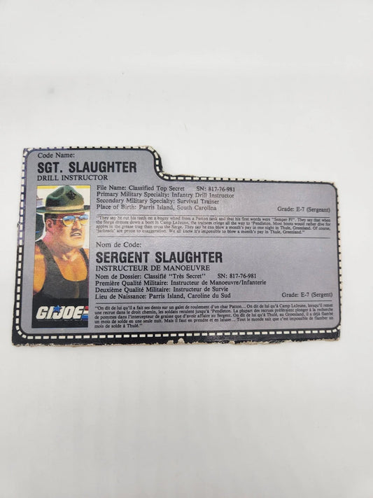 Sgt. Slaughter File Card - Kang's Collectibles