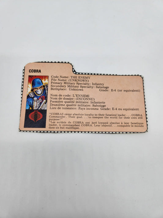 Cobra File Card - Kang's Collectibles