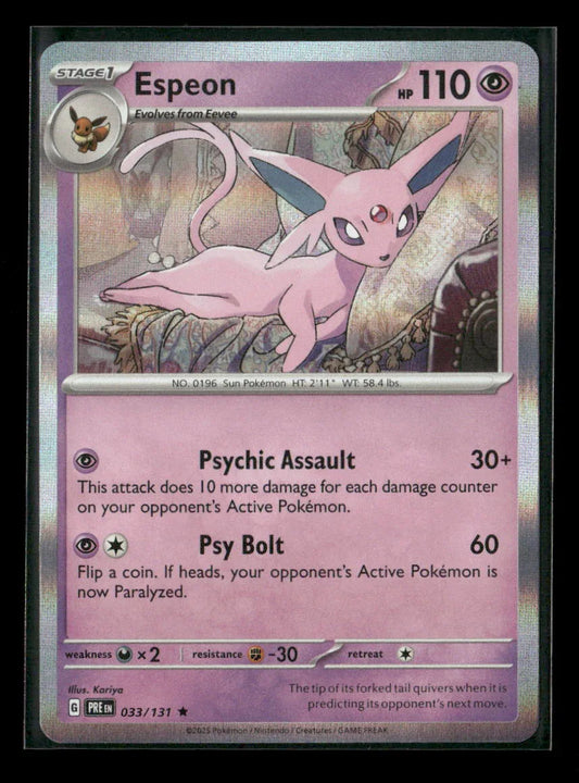 Espeon Rare SV: Prismatic Evolutions 033/131 NM - Kang's Collectibles
