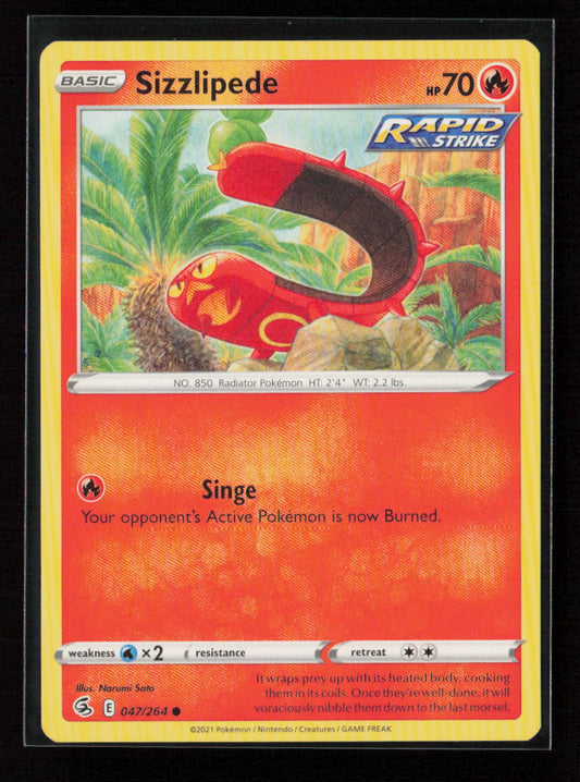 Sizzlipede (47) Common SWSH08: Fusion Strike 047/264 LP