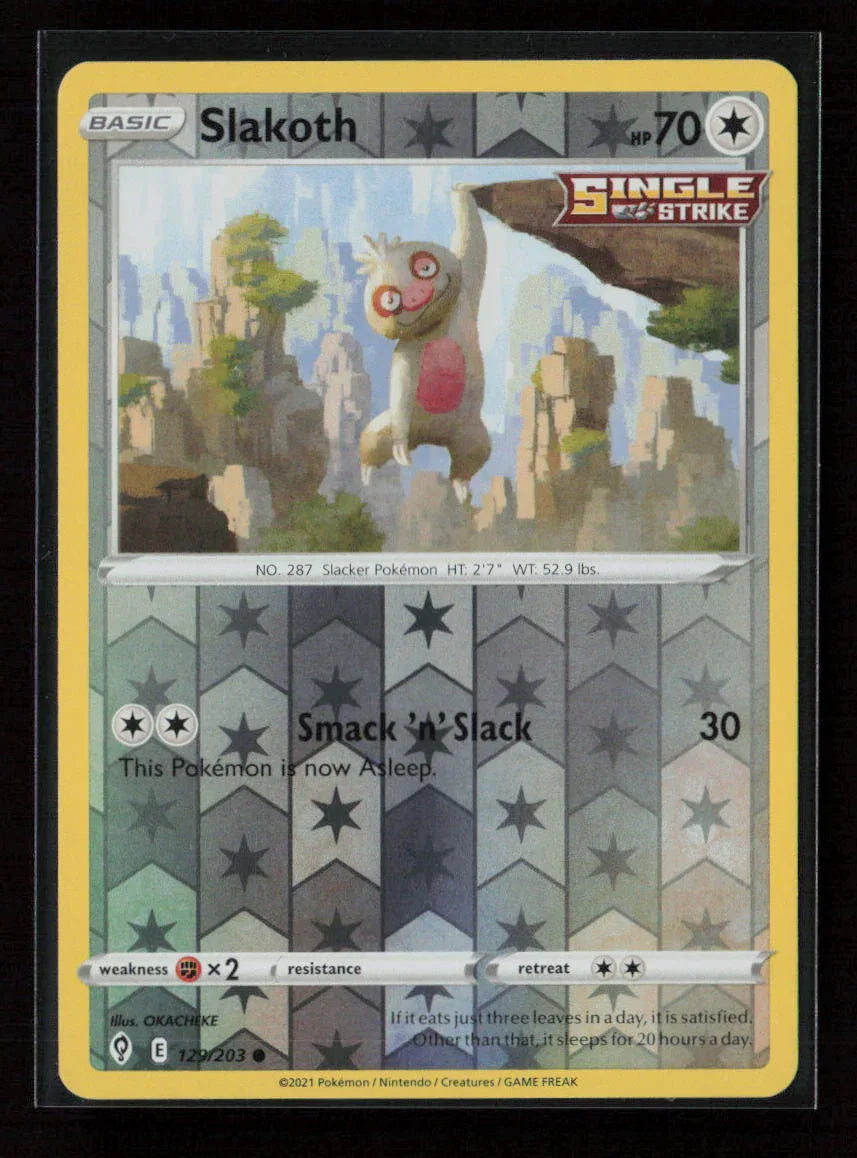 Slakoth Common SWSH07: Evolving Skies 129/203 LP - Kang's Collectibles