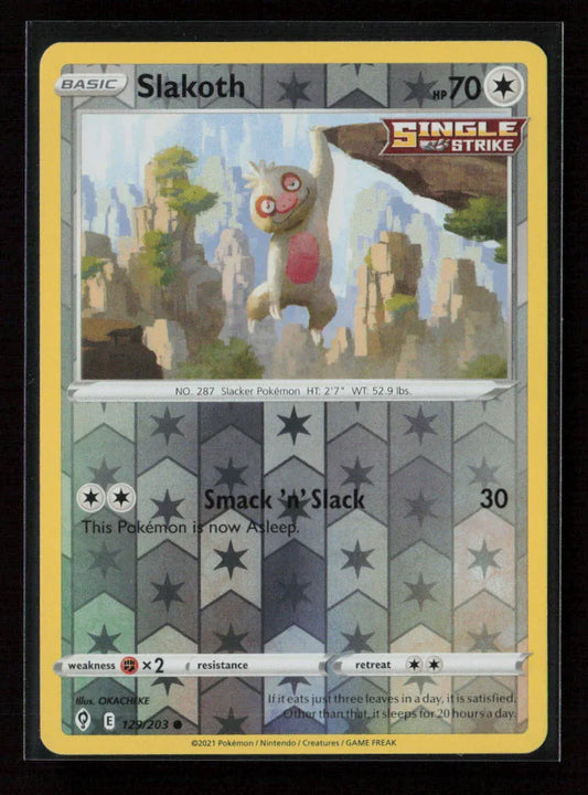 Slakoth Common SWSH07: Evolving Skies 129/203 LP - Kang's Collectibles