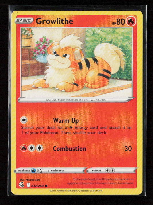 Growlithe Common SWSH08: Fusion Strike 032/264 LP