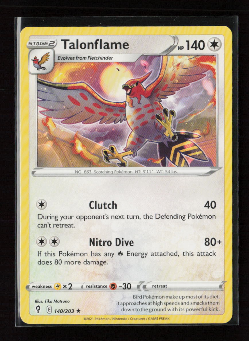 Talonflame Rare SWSH07: Evolving Skies 140/203 NM