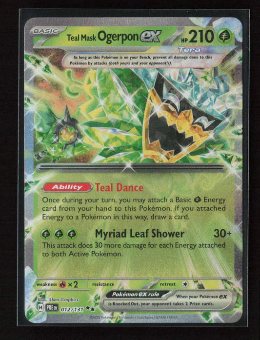 Teal Mask Ogerpon ex - Double Rare SV: Prismatic Evolutions 012/131 NM - Kang's Collectibles