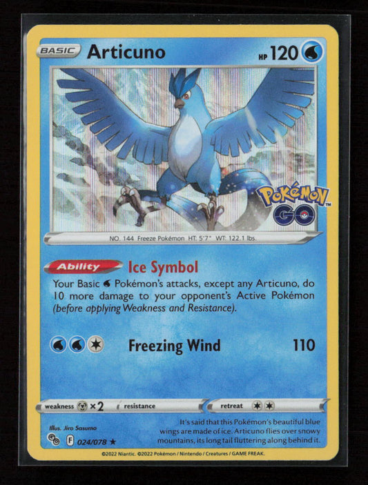 Articuno Holo Rare Pokemon GO 024/078 NM