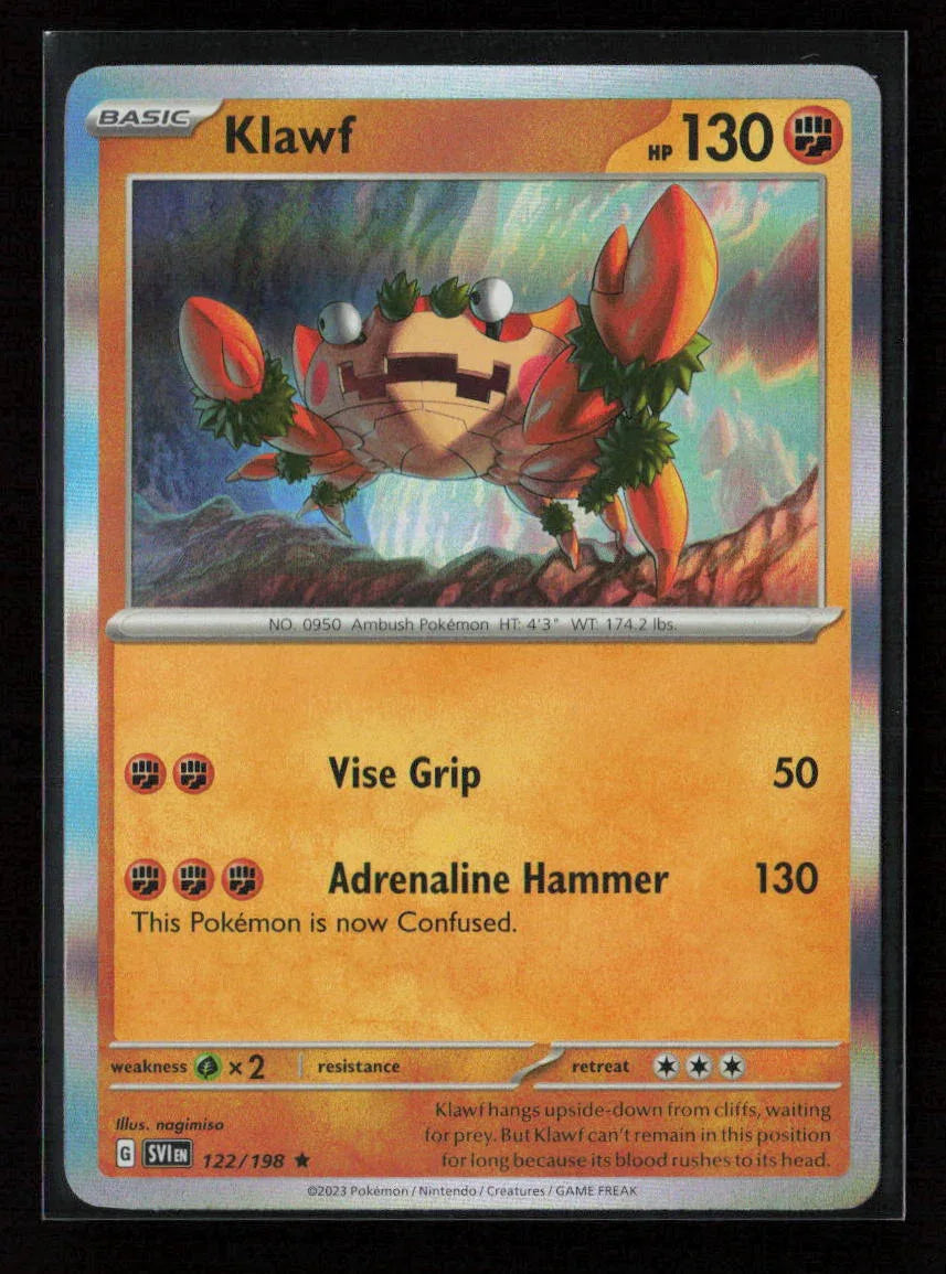 Klawf - Rare SV01: Scarlet & Violet Base Set 122/198 NM - Kang's Collectibles
