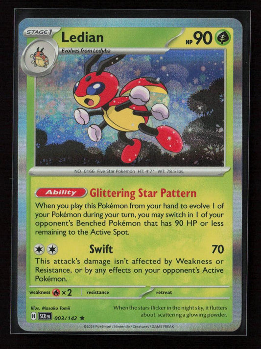Ledian - Rare SV07: Stellar Crown 003/142 NM - Kang's Collectibles