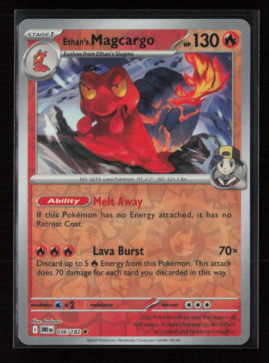 Ethan's Magcargo Rare SV10: Destined Rivals 036/182 NM
