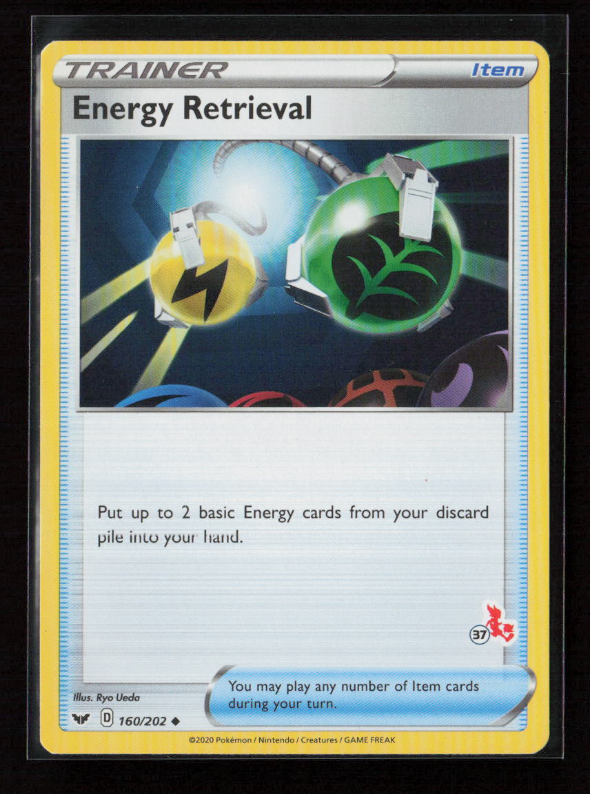 Energy Retrieval - (#37 Cinderace Stamped) Promo Battle Academy 2022 160/202 LP