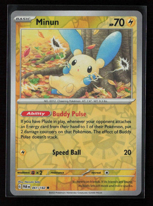 Minun - Common SV04: Paradox Rift 061/182 NM - Kang's Collectibles